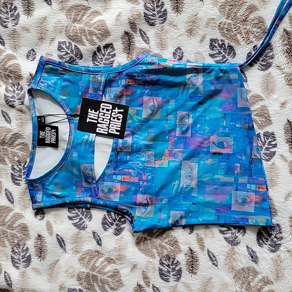 NWOT Ragged Priest Mesh Cut Out Top